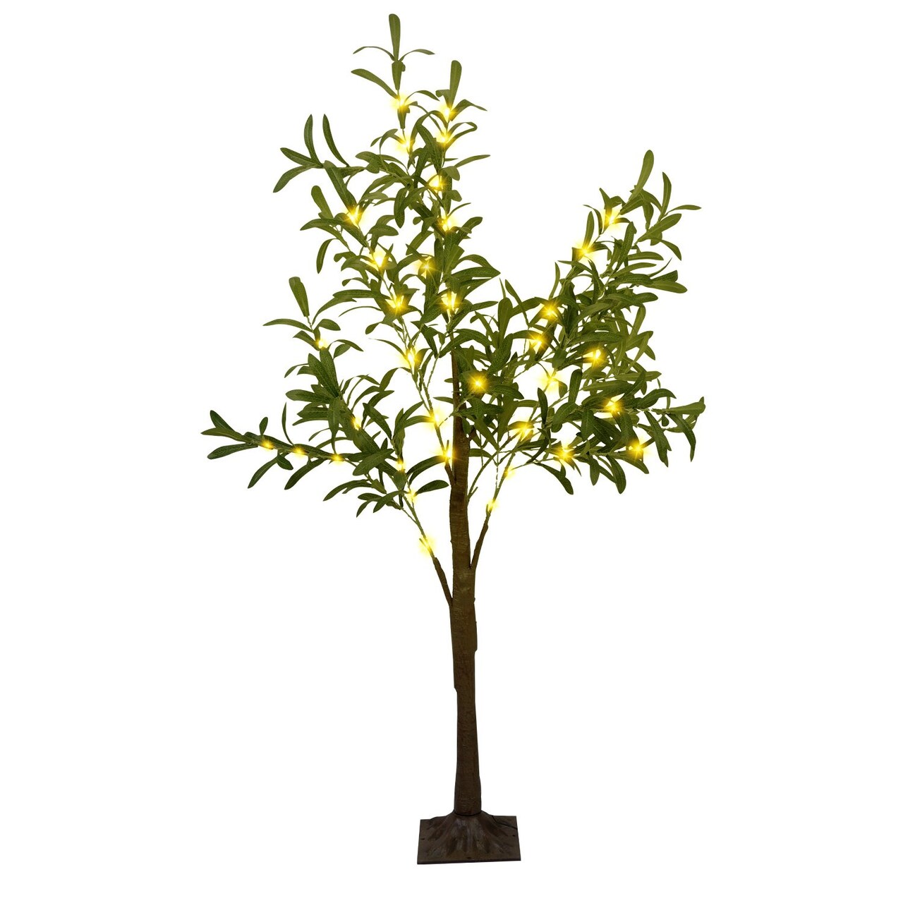 Lighted Olive Tree Artificial Greenery Tree With Warm White Light Lifelike Decorative Faux Tree 8 Lighting Modes 10